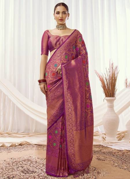 Purple Colour Rajyog Rajpath Airawat Silk New Designer Ethnic Wear Exclusive Saree Collection 16004